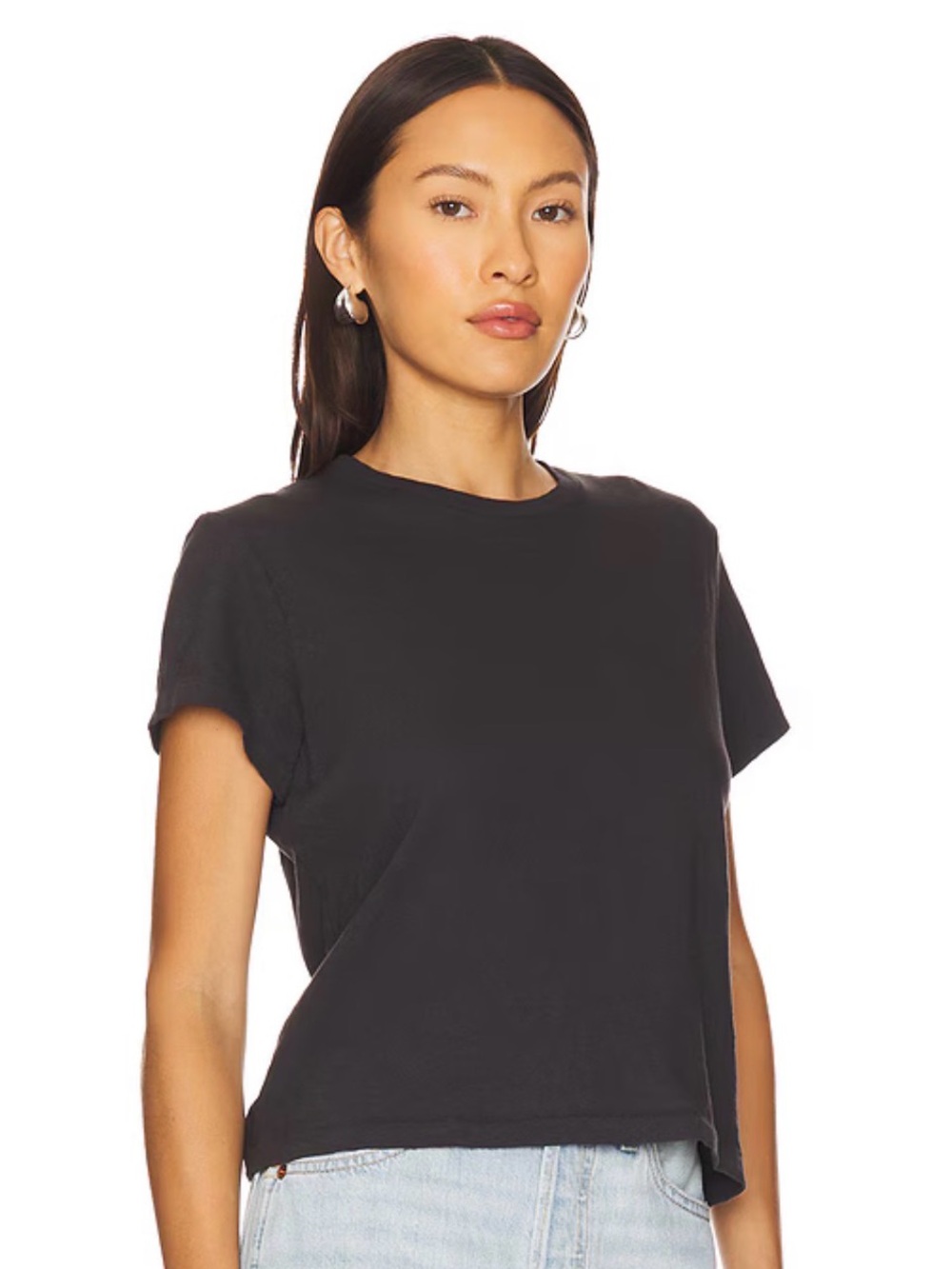 Re/Done + Hanes 1950’s Boxy Tee in Washed Black, size L